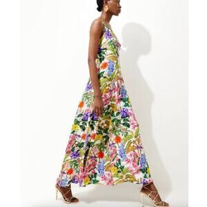Karen Millen Floral Strappy Woven Maxi Dress Size 12 Petite